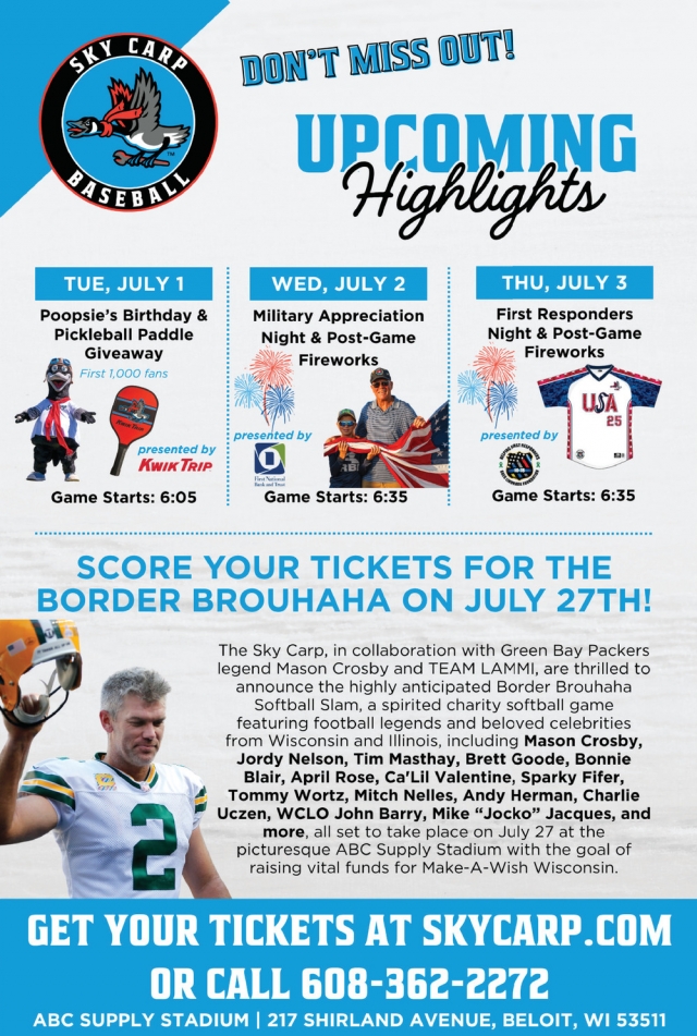 Upcoming Highlights, Beloit Sky Carp