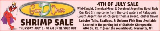 Shrimp Sale, Good Ones Shrimp Sale (July 3, 2025)