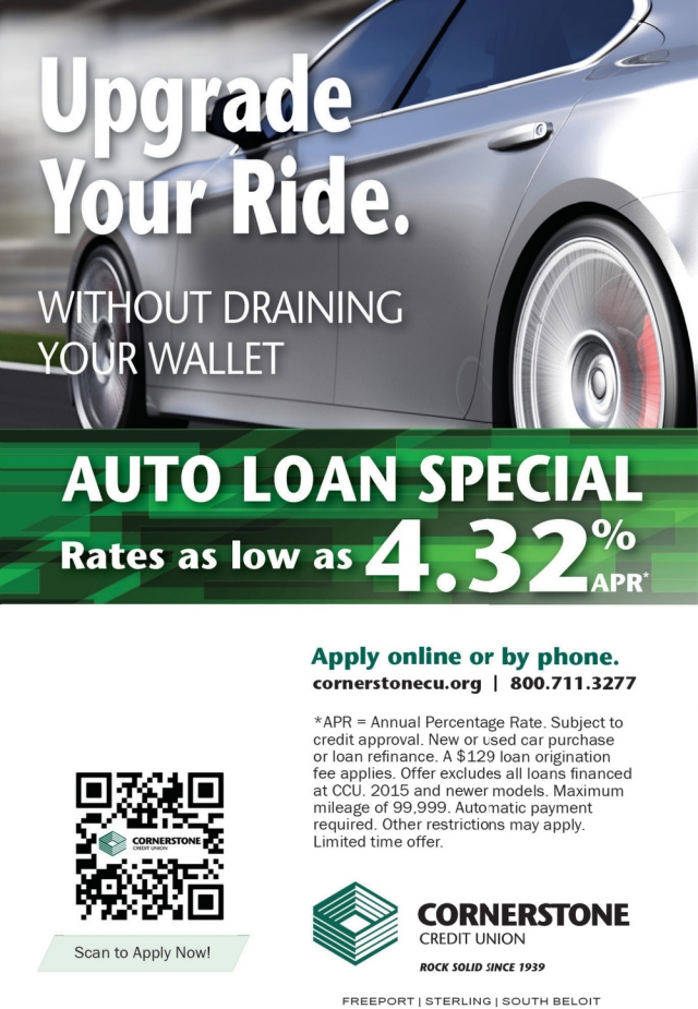 Auto Loan Special, Cornerstone Credit Union, Freeport, IL