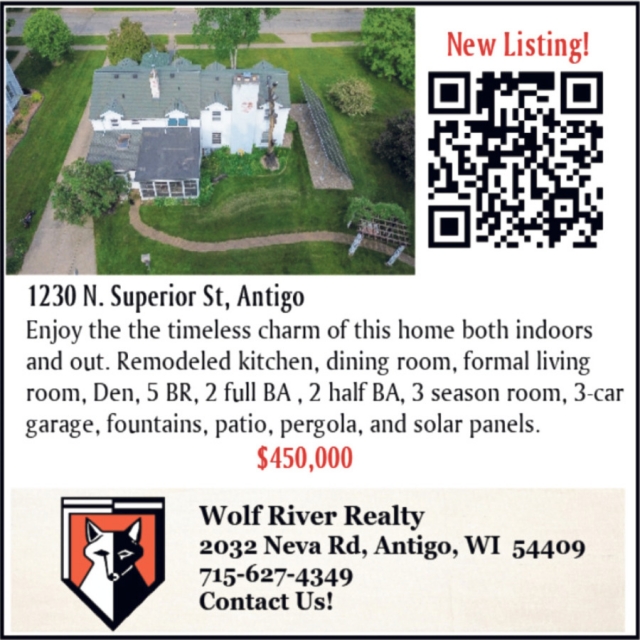 New Listing!, Wolf River Realty, Antigo, WI