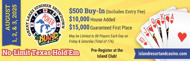 No-Limit Texas Hold'Em, Island Resort & Casino, Harris, MI