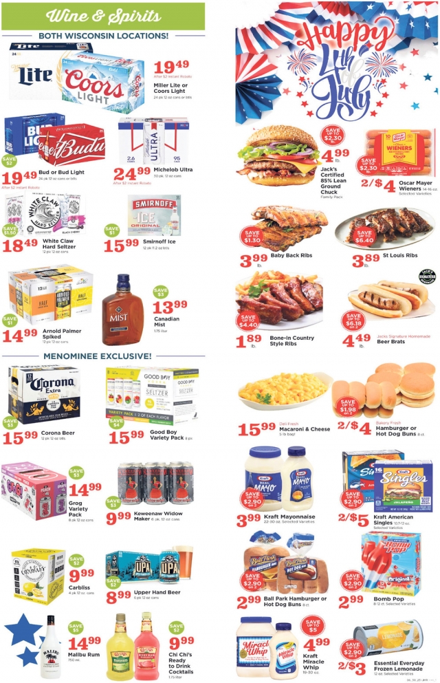 Happy 4th of July, Jack's Fresh Market, Menominee, MI