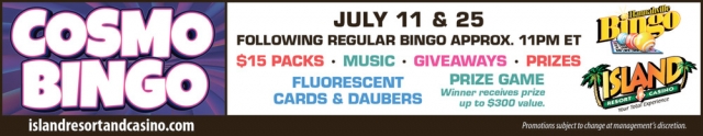 Cosmo Bingo, Island Resort & Casino, Harris, MI