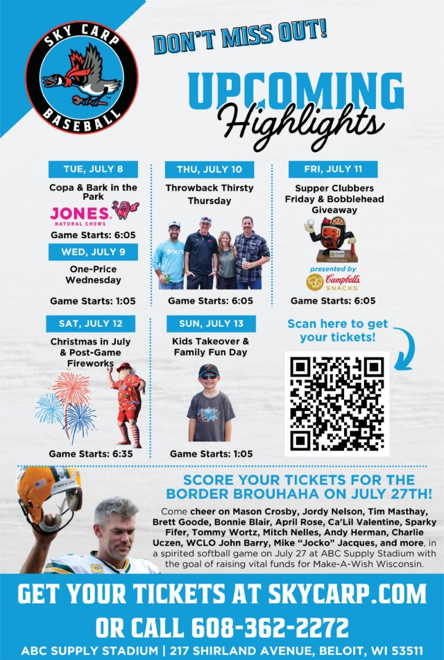 Upcoming Highlights, Beloit Sky Carp