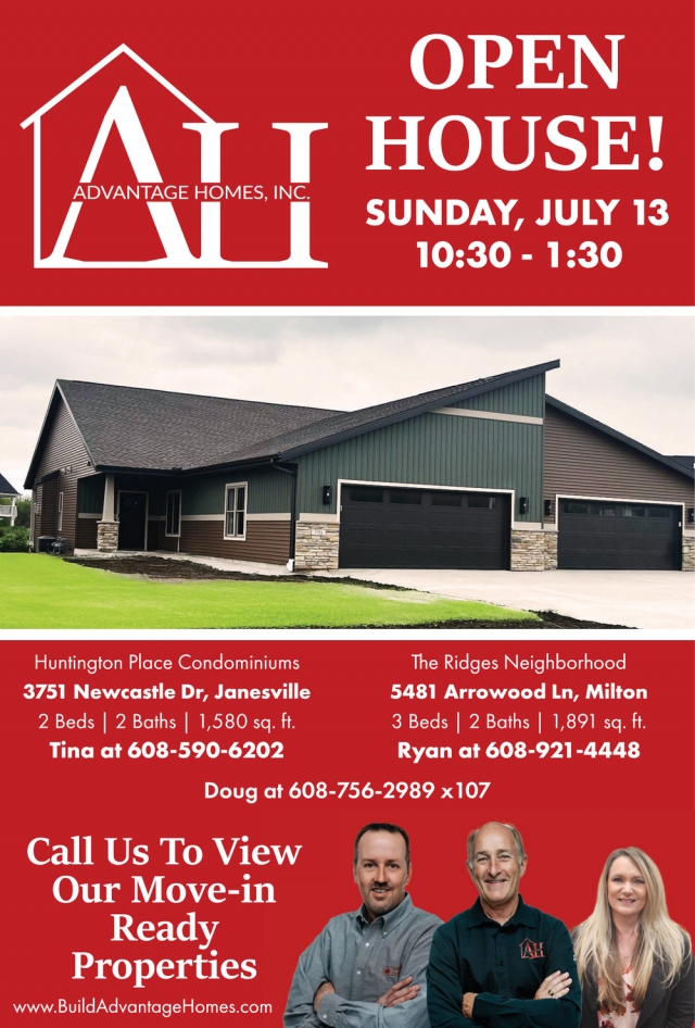 Open House!, Advantage Homes Inc., Janesville, WI