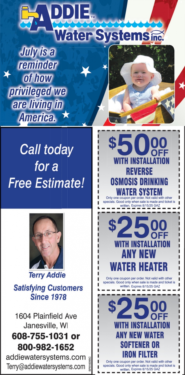 Water Systems, Addie Water Systems Inc.