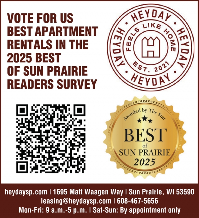 Vote for Us Best Apartment Rentals, HeyDay Apartments