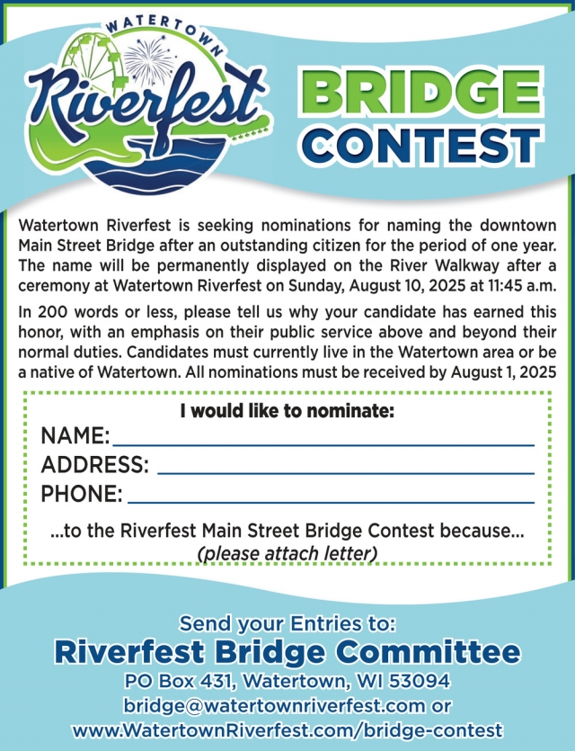 Bridge Contest, Watertown Riverfest Committee , Watertown, WI