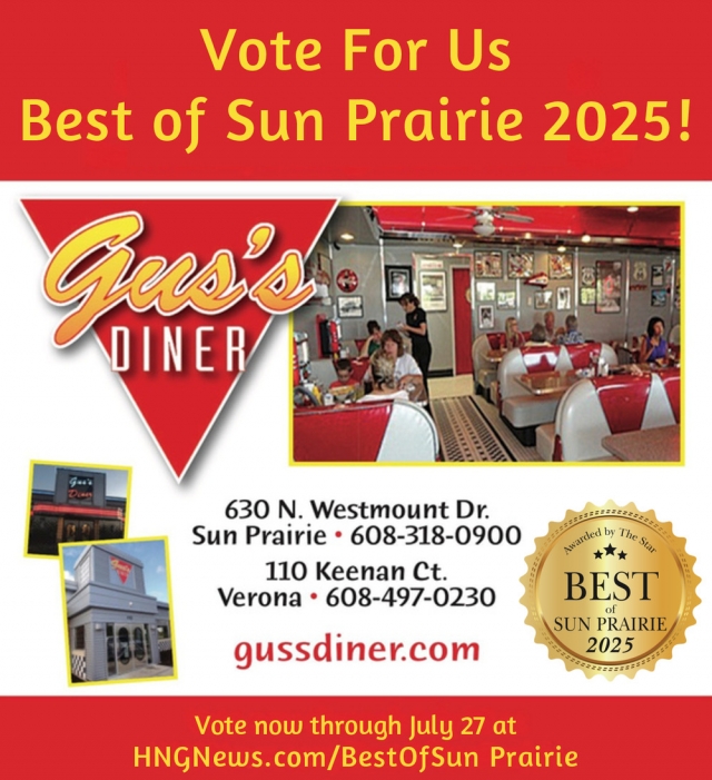 Vote for Us Best of Sun Prairie 2025!, Gus's Diner, Verona, WI