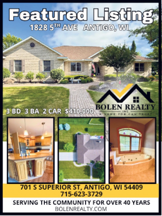 Featured Listing, Bolen Realty, Antigo, WI