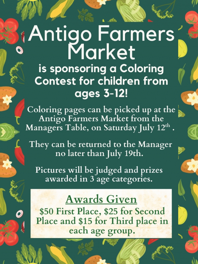 Coloring Contest, Antigo Farmers Market