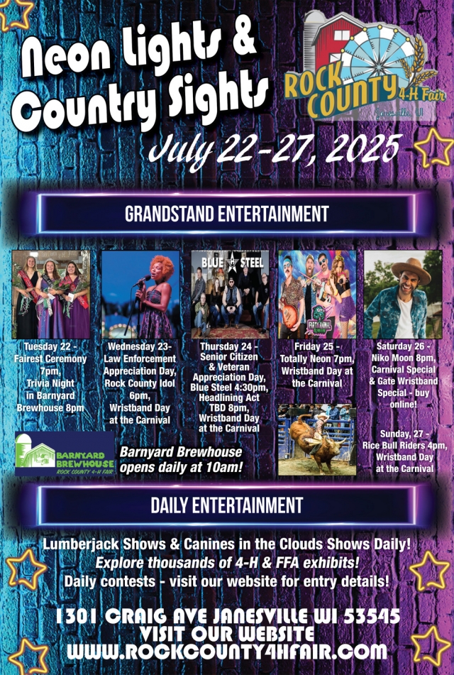 Grandstand Entertainment, Rock County 4-H Fair, Janesville, WI