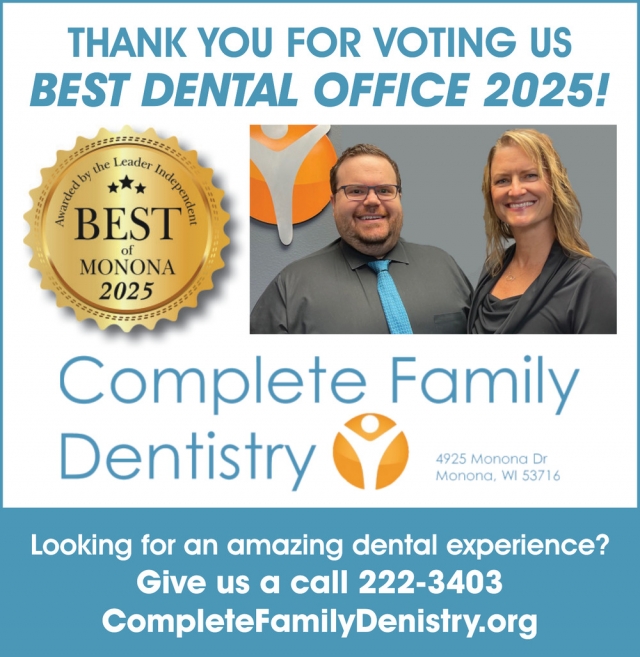 Best Dental Office 2025, Complete Family Dentistry, Madison, WI