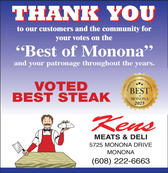 Voted Best Steak, Ken's Meat & Deli, Madison, WI