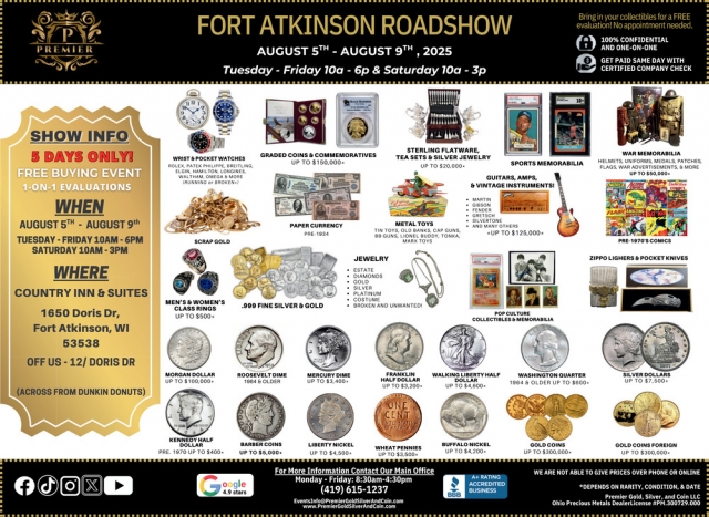 Free Buying Event, Fort Atkinson Roadshow (August 5-9, 2025)