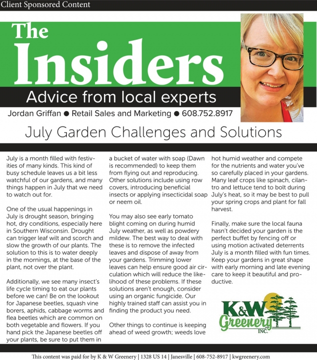 The Insiders, K&W Greenery, Janesville, WI