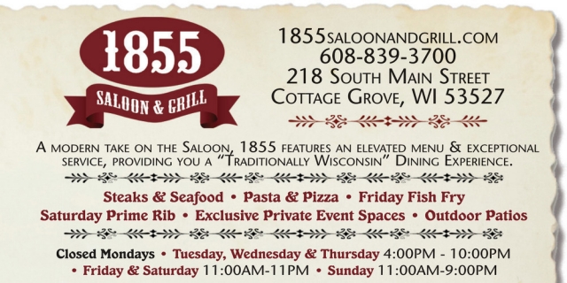 Exclusive Private Event Spaces, 1855 Saloon & Grill, Cottage Grove, WI