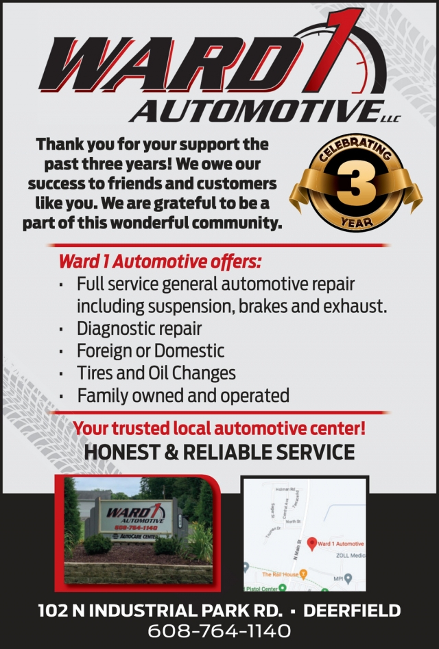 Full Service General Automotive Repair, Ward 1 Automotive, Deerfield, WI