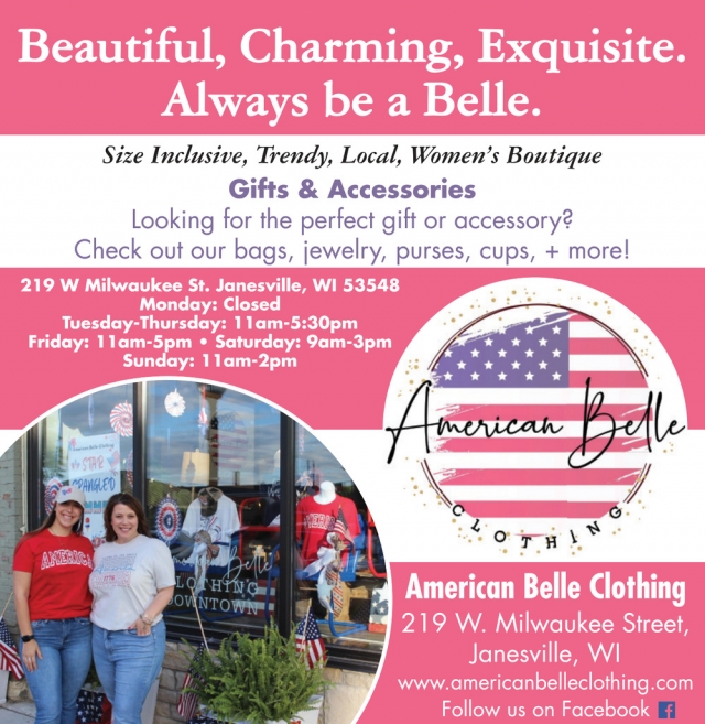 Beautiful, Charming, Exquisite., American Belle Clothing, Janesville, WI