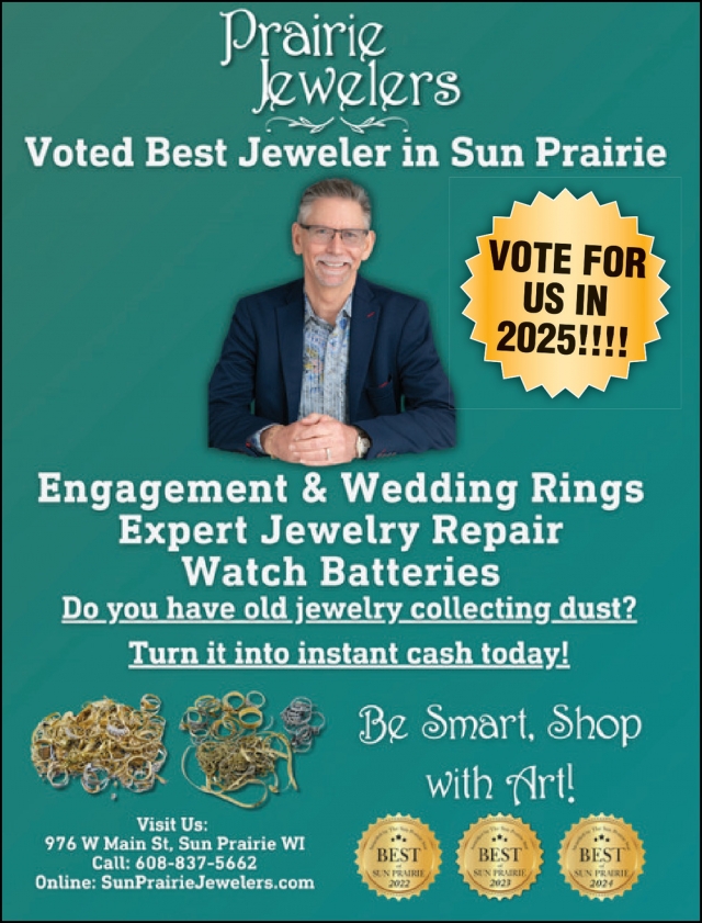 Voted Best Jeweler in Sun Prairie, Prairie Jewelers, Sun Prairie, WI