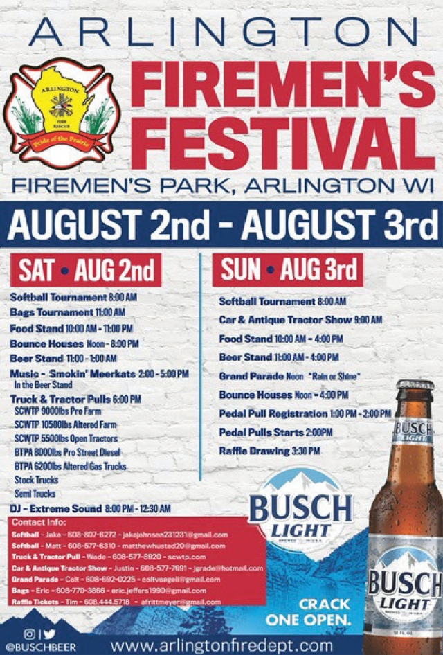 Firemen's Festival, Arlington Firemen's Festival (August 2 & 3, 2025)