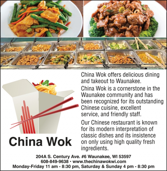 Chinese Cuisine, China Wok, Waunakee, WI