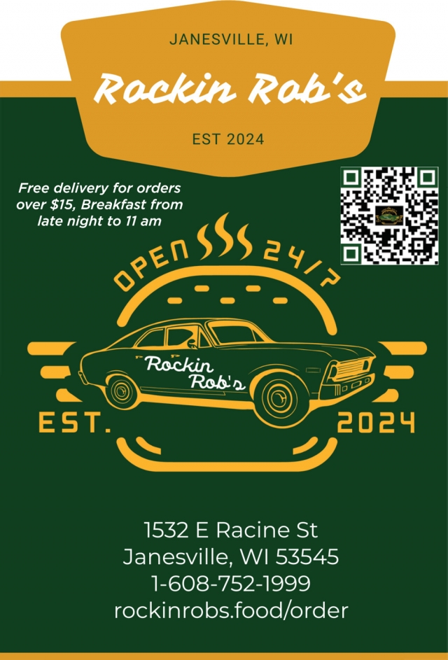 Free Delivery for Orders Over $15, Rocking Rob's of Janesville, Janesville, WI