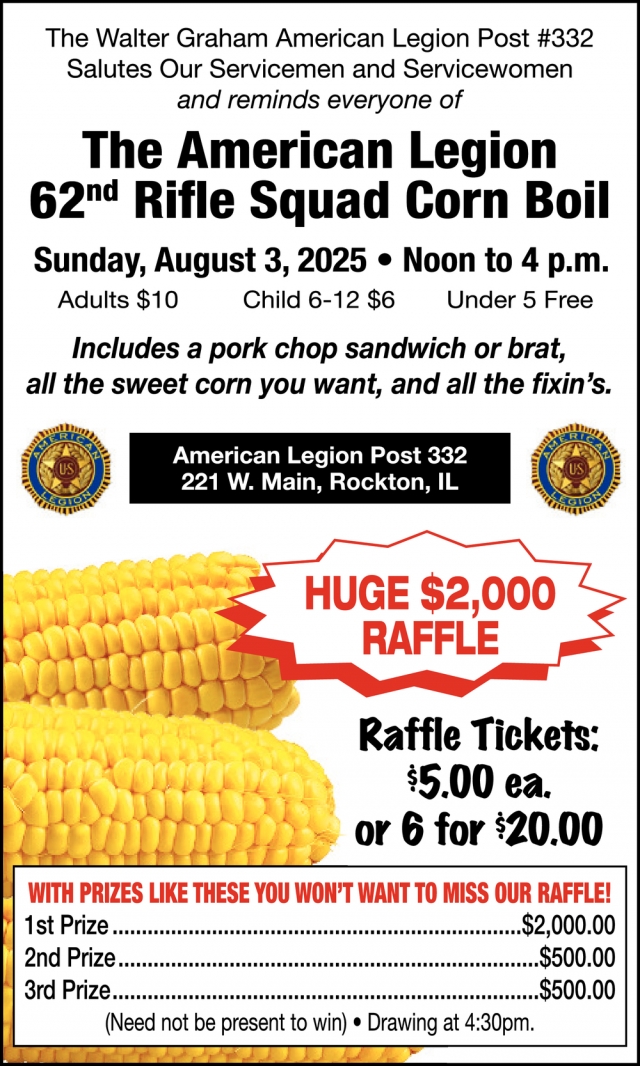 62nd Rifle Squad Corn Boil, American Legion 332, Rockton, IL