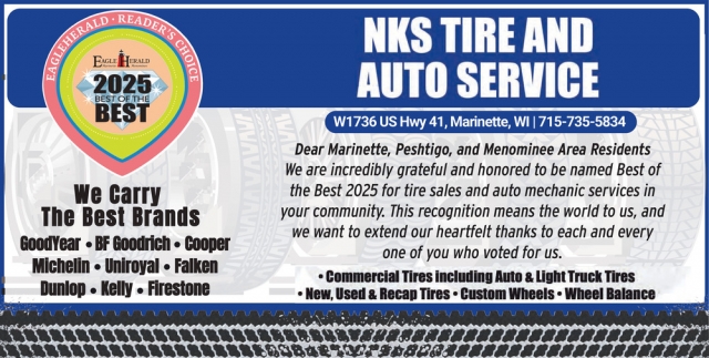 Auto Service, N-K-S Tire and Auto Service, Marinette, WI