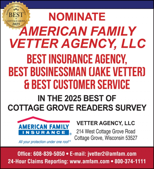 Best Insurance Agency, American Family Insurance - Tom Vetter, Cottage Grove, WI