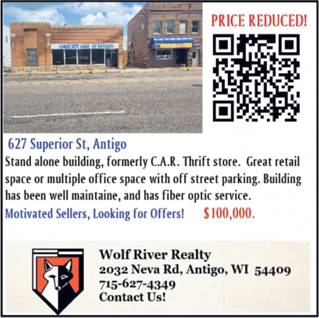 Price Reduced!, Wolf River Realty, Antigo, WI