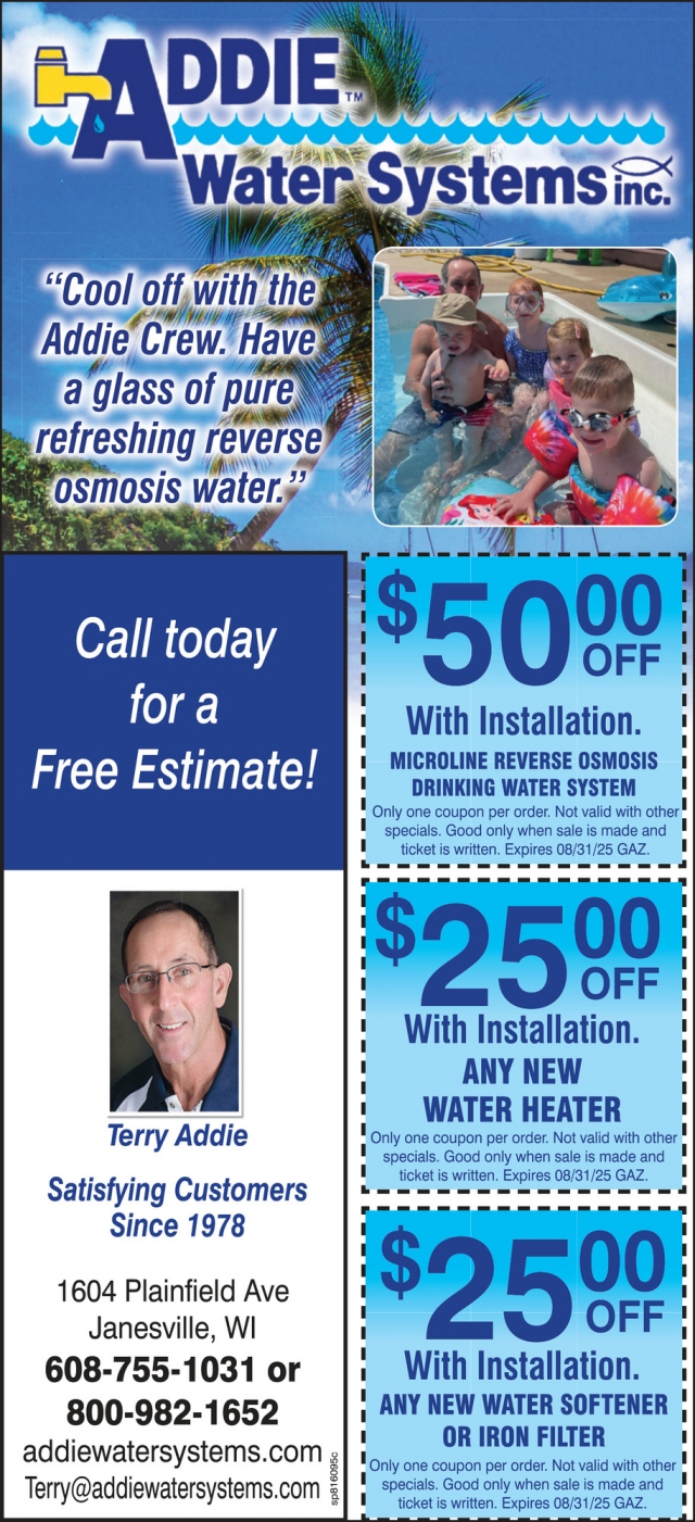 Water Systems, Addie Water Systems Inc.