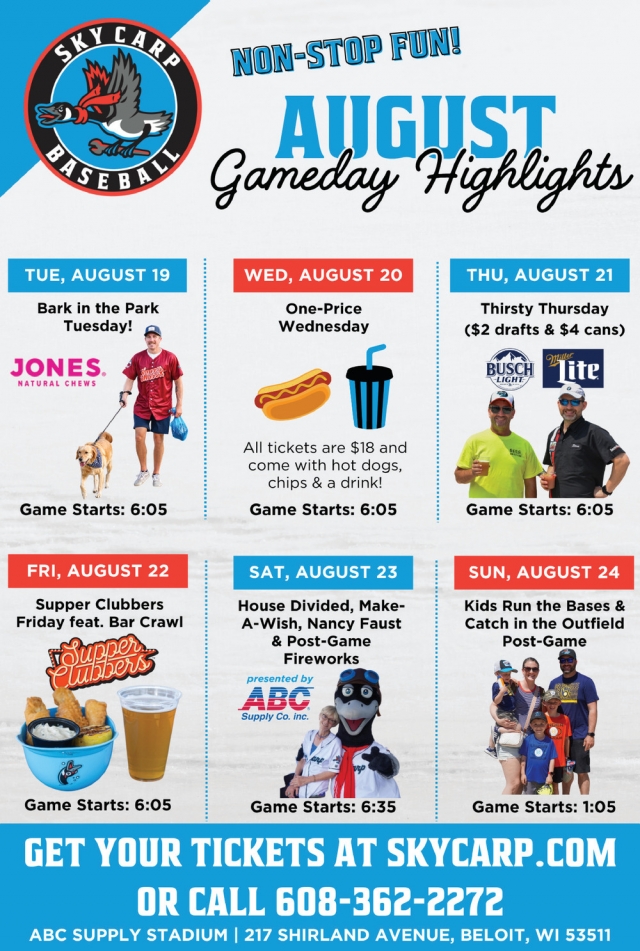 August Highlights, Beloit Sky Carp