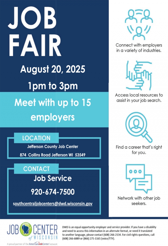 Job Fair, Job Center of Wisconsin Job Fair (August 20, 2025)