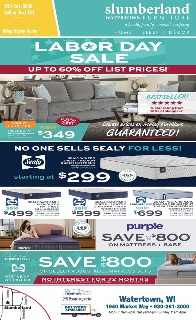 Labor Day Sale, Slumberland Furniture - Watertown, Watertown, WI