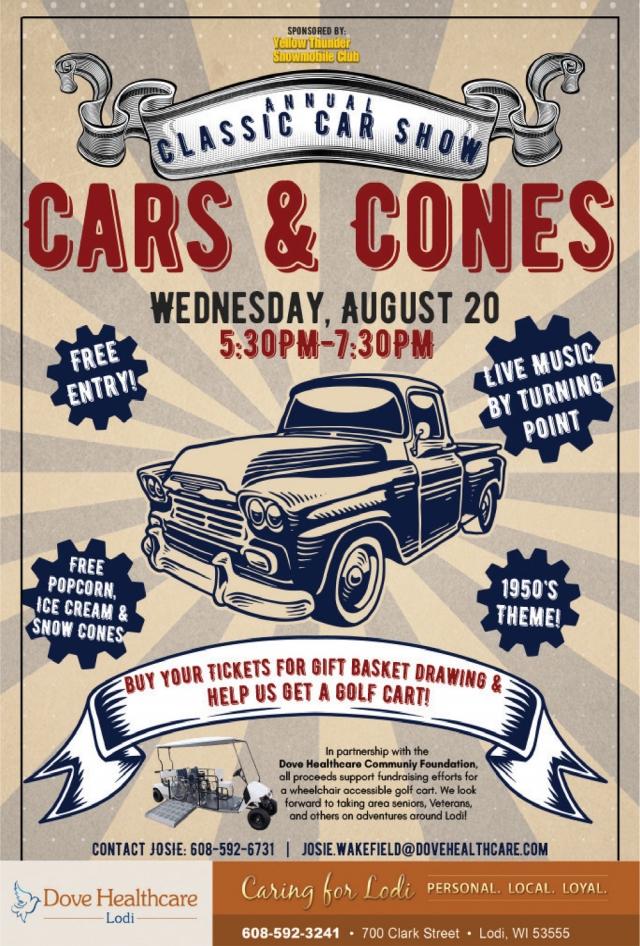 Cars & Cones, Annual Classic Car Show (August 20, 2025)