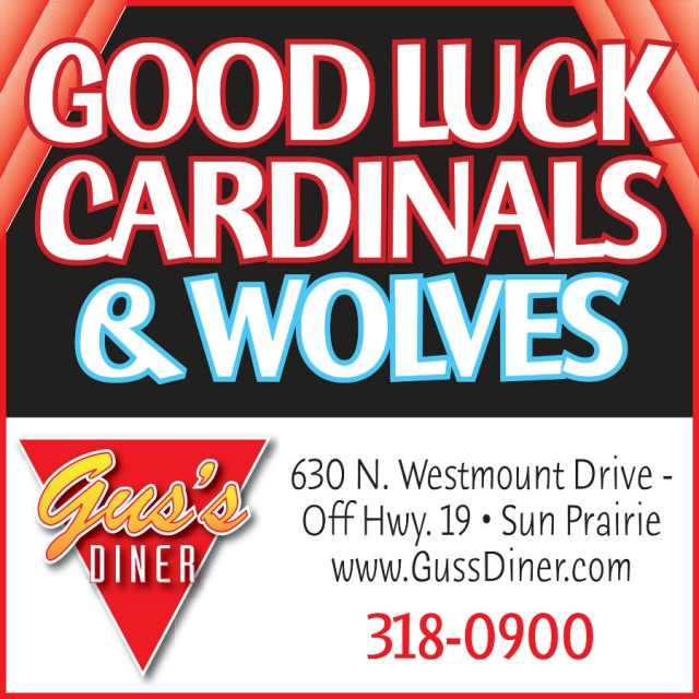 Good Luck Cardinals & Wolves, Gus's Diner, Verona, WI