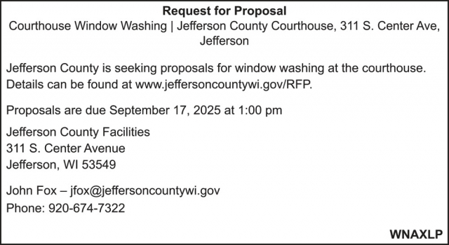 Request for Proposal, Jefferson County, Jefferson, WI