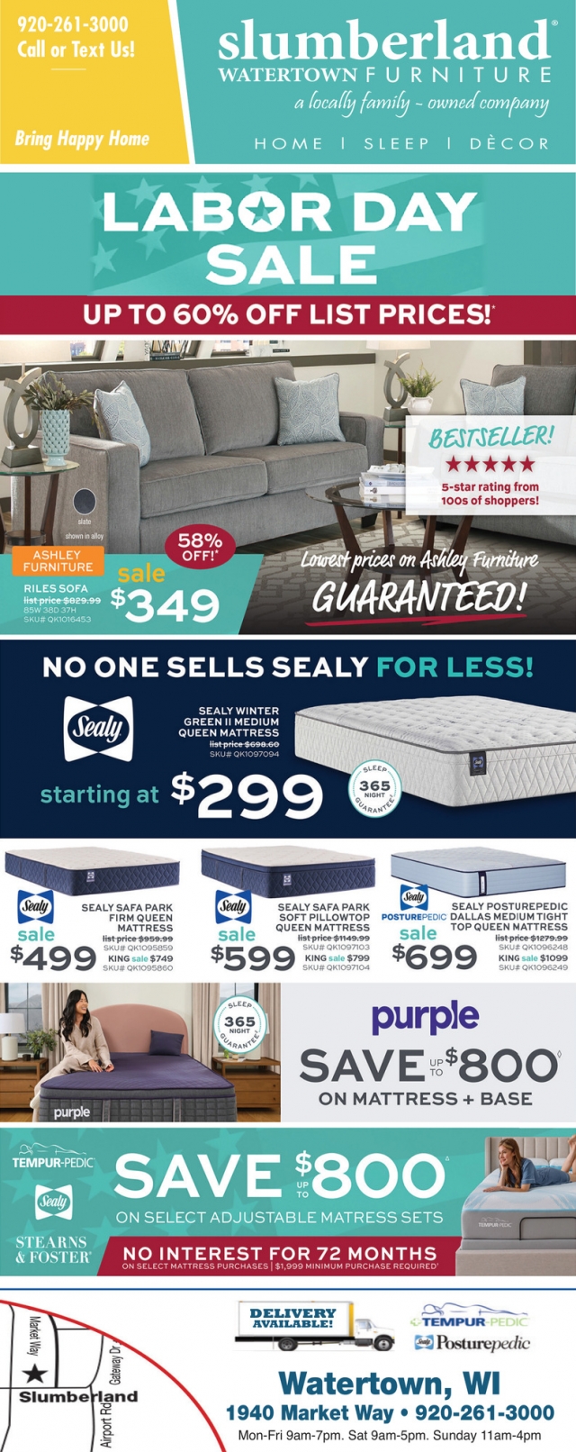 Labor Day Sale, Slumberland Furniture - Watertown, Watertown, WI