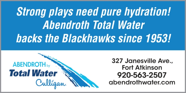 Strong Plays Need Pure Hydration!, Abendroth Water Conditioning, Fort Atkinson, WI