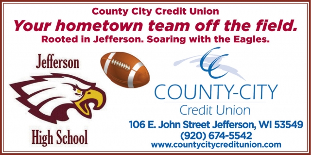 Your Hometown Team Off the Field., County-City Credit Union, Jefferson, WI