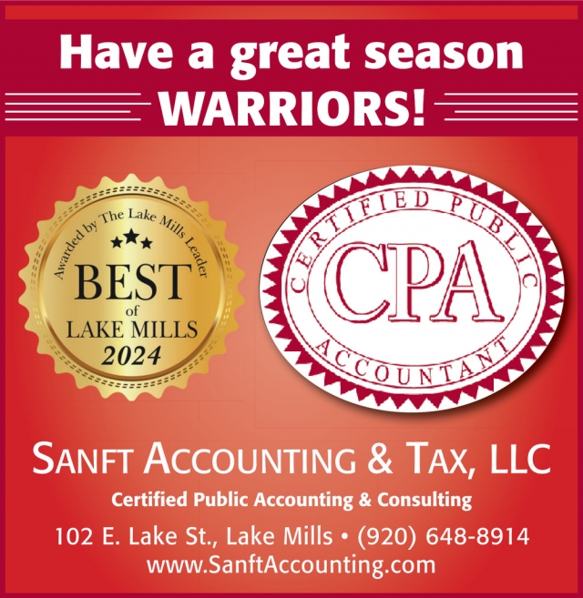 Certified Public Accounting & Consulting, Sanft Accounting & Tax, LLC, Lake Mills, WI