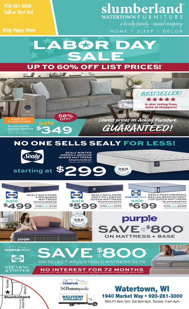 Labor Day Sale, Slumberland Furniture - Watertown, Watertown, WI