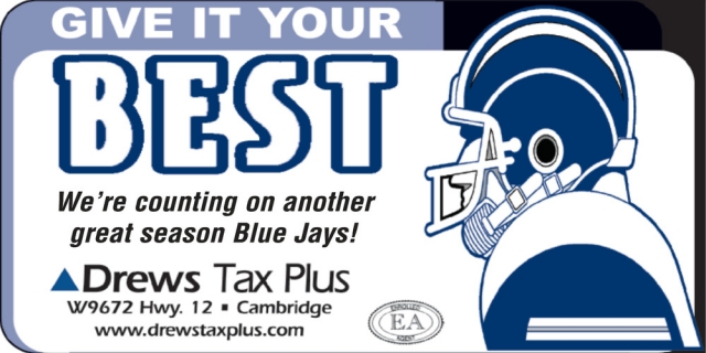 Give It Your Best, Drews Tax Plus, Cambridge, WI