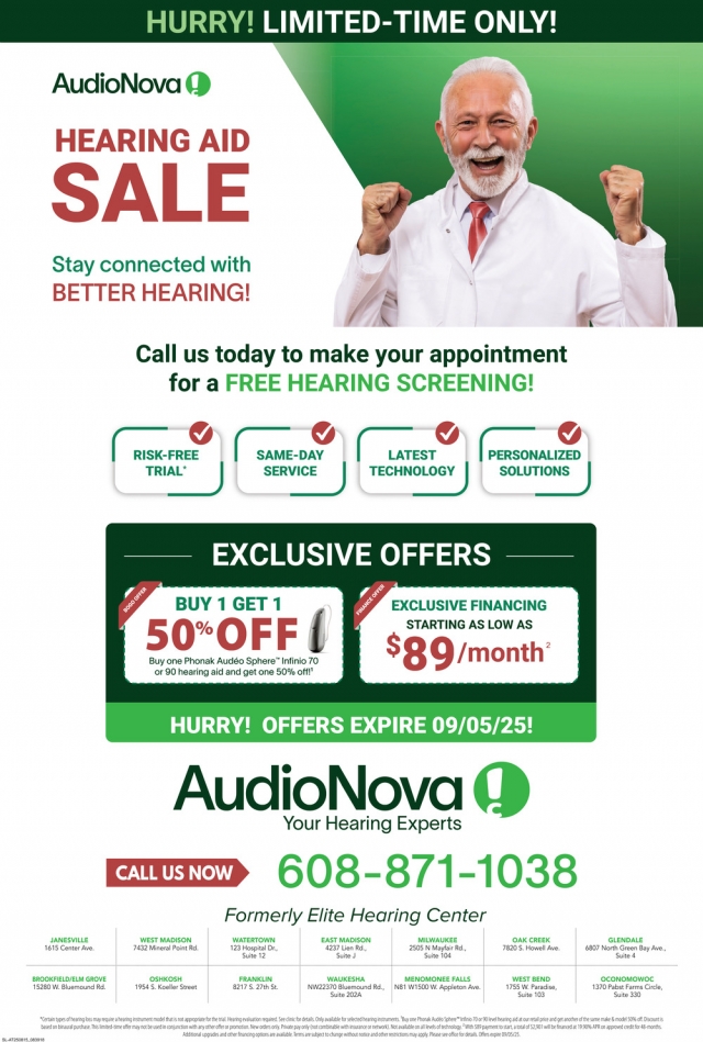 Hearing Aid Sale, Elite Hearing Centers of America, Waukesha, WI