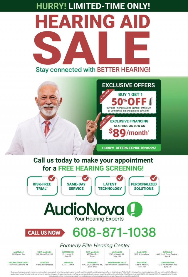 Hearing Aid Sale, Elite Hearing Centers of America, Waukesha, WI