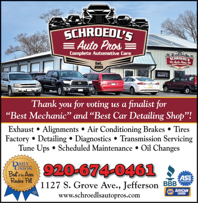 Complete Automotive Care, Schroedl's Auto Pros, Jefferson, WI