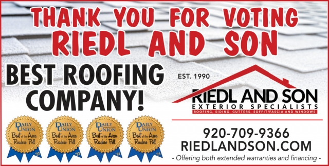 Best Roofing Company!, Riedl And Son Exterior Specialists, Fort Atkinson, WI