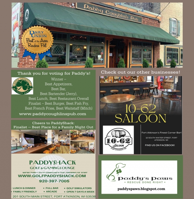 Best Appetizers, Paddy Coughlin's Irish Pub, Fort Atkinson, WI