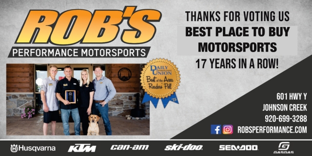 Best Place to Buy Motorsports, Rob's Performance Motorsports, Johnson Creek, WI